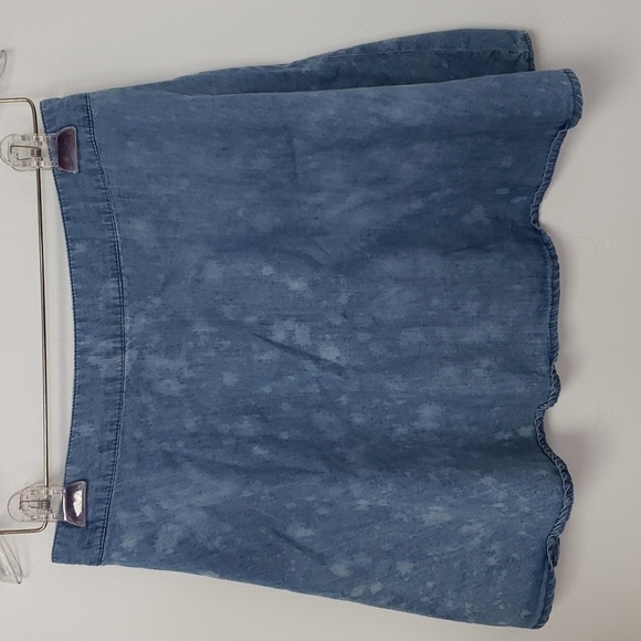 Forever 21 Repurposed Bleached Denim Chambray Skater Mini Skirt M EUC - Picture 10 of 11